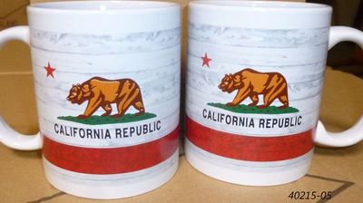 Souvenir mug coffee cup with California Bear Flag design