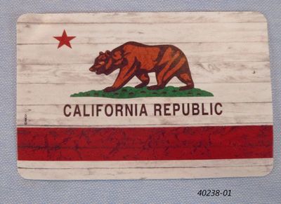 Souvenir playing card California bear flag design