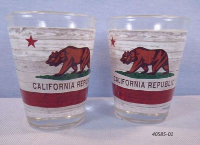 Souvenir shotglass with California Bear Flag design