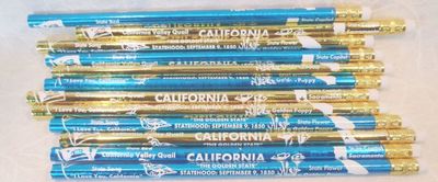 Souvenir foil pencil with California State facts.  
