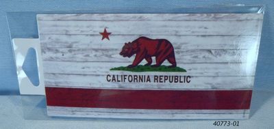 Half Sized bumpersticker decal California Bear Flag design.  Souvenir sticker. 
