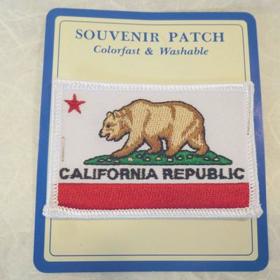 Souvenir Embroidered Patch with California Bear Flag design. 