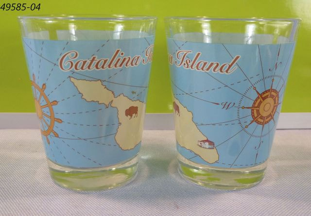 49585-04 Catalina Island Souvenir shotglass Nautical Map Design

