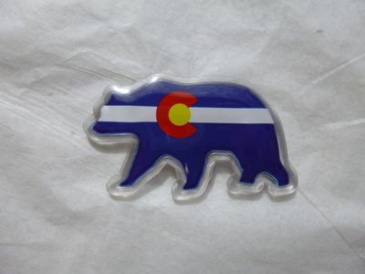 Colorado Souvenir Bear shaped magnet Flag Design