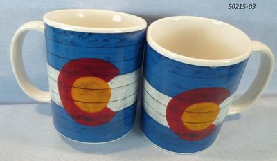 Colorado Flag planks design souvenir stoneware mug