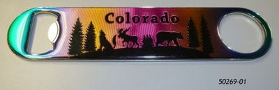 Colorado rainbow foil magnetic bottle opener animal silhouettes.  