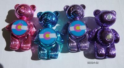 Colorado Souvenir Teddy Bear Metal Magnets in assorted fashion colors