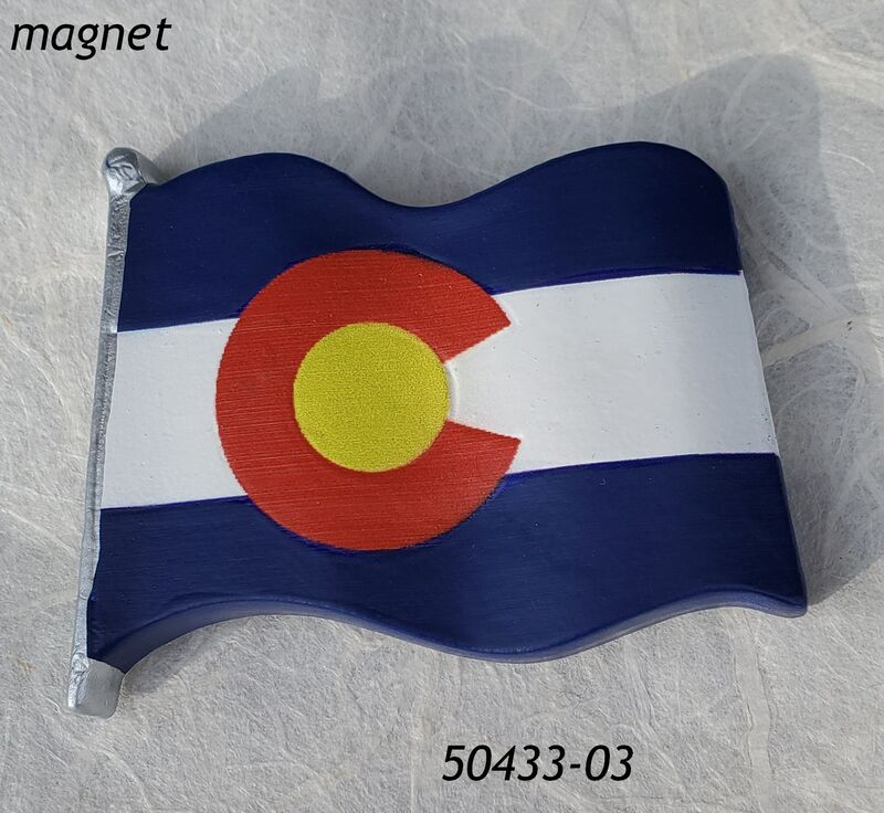 Colorado Souvenir Waving Flag poly resin magnet