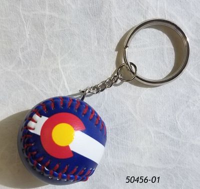 Mini Baseball Souvenir Keyring Colorado Flag design