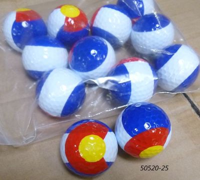 Colorado Flag design souvenir golf balls. 