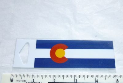Mini Colorado Souvenir Sticker Flag design 4" x 1" 