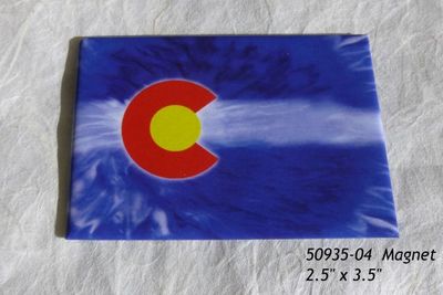 Souvenir Magnet with Tie Dye Colorado Flag design